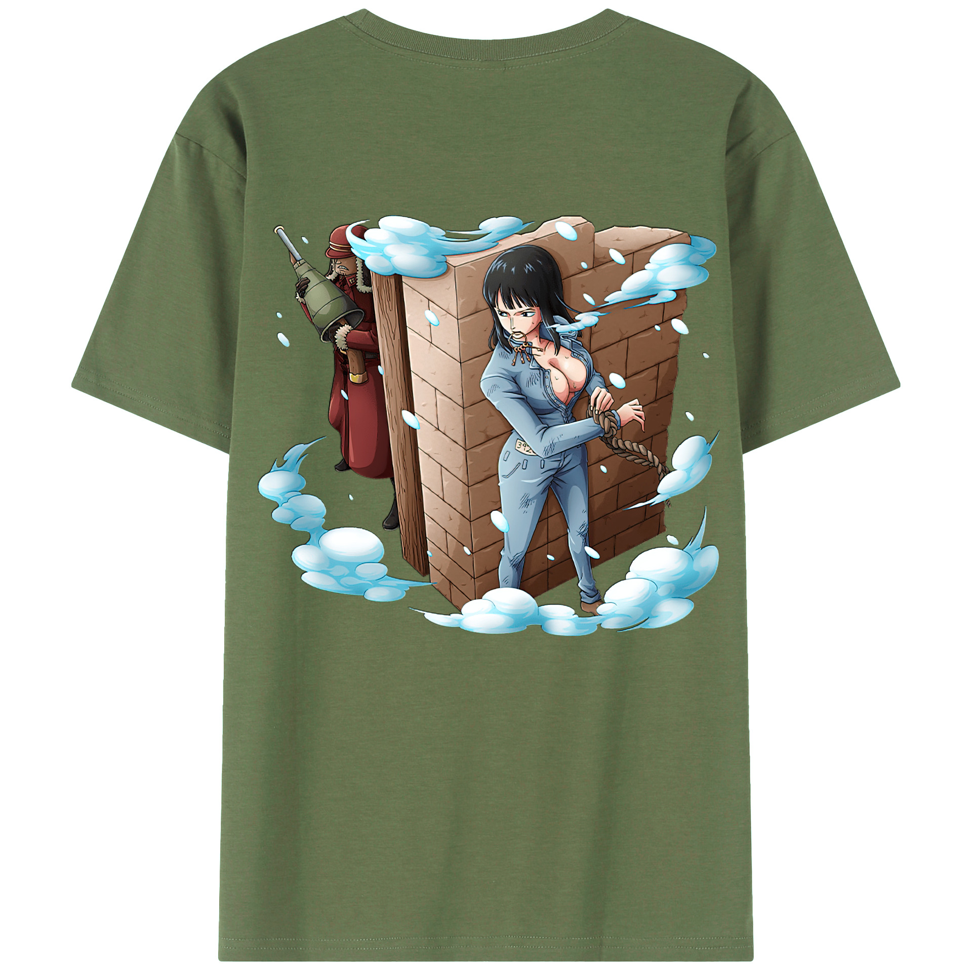 ワンピース ニコ・ロビン ONE PIECE Nico Robin 綿100％ メンズ半袖Tシャツ（バックプリント） 通気性
